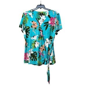 JM Collection Women’s Plus Size Printed Faux-wrap Tunic, 3X